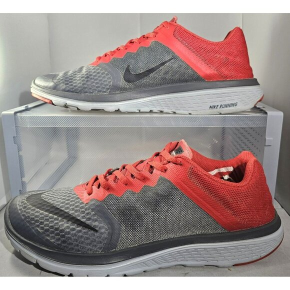Nike Men's FS Lite Run 3 Grey/Red/White Running Sneaker Size 11 W/ Flaw See Pic - Picture 1 of 14